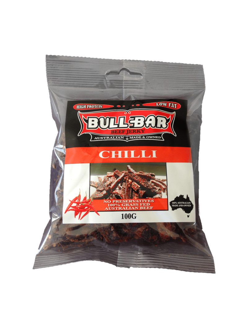 BULL BAR BEEF JERKY CHILLI 100G