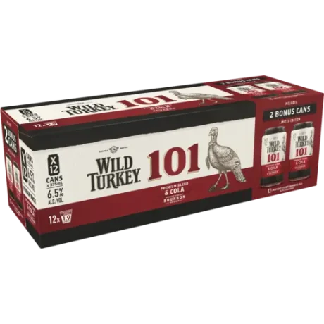 WILD TURKEY&CLA 101 12PK 375ML