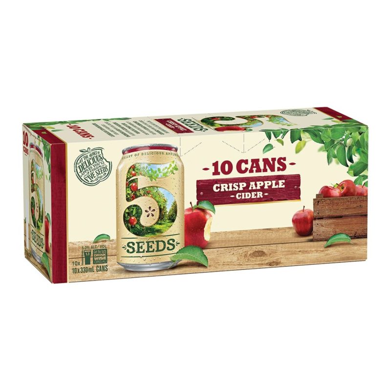 5 SEEDS CRISP APPLE CANS 10PK