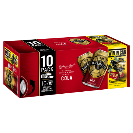 BLACK DOUGLAS & COLA CANS 10PK