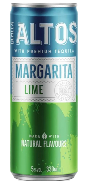 OLMECA ALTOS MARG LIME 330ML CANS